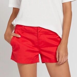 J. Crew Red Bermuda Shorts Tailored Cotton Blend